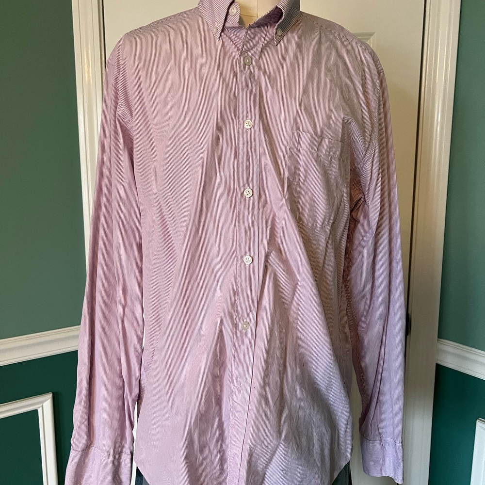 Purple pinstripe button down